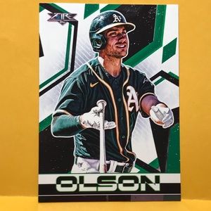 Matt Olson 2021 Topps Fire #130 Oakland A's baseball card